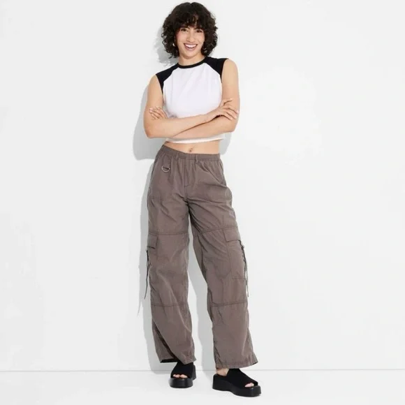 Wild Fable Cargo Pants with Elastic Waist in Gray Women’s Size M - Picture 1 of 6